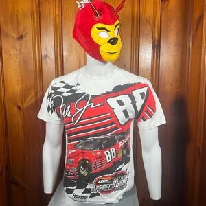 Dale Jr Medium NASCAR T Shirt White Graphic Racing Untagged